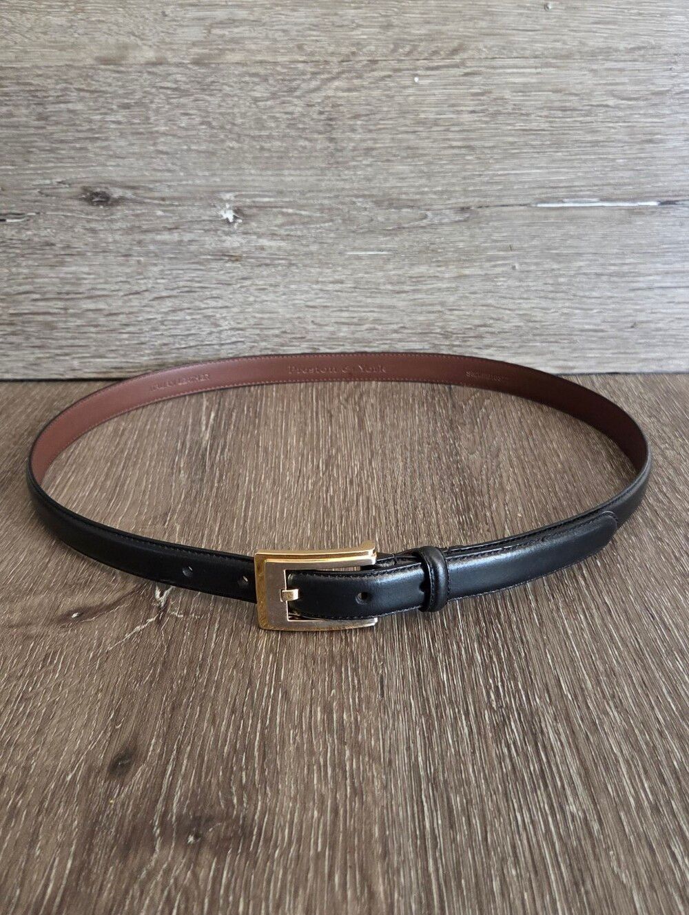Preston & York Black Leather Belt Sz Large